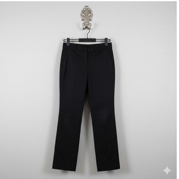 Laundry by Shelli Segal Black Straight Leg Cotton Trouser Dress Pants 6 - Picture 1 of 13